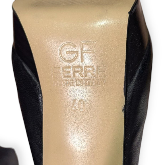 GF Ferre Black Women’s Slip On Stiletto Shoes 40 With Platform - Picture 6 of 7